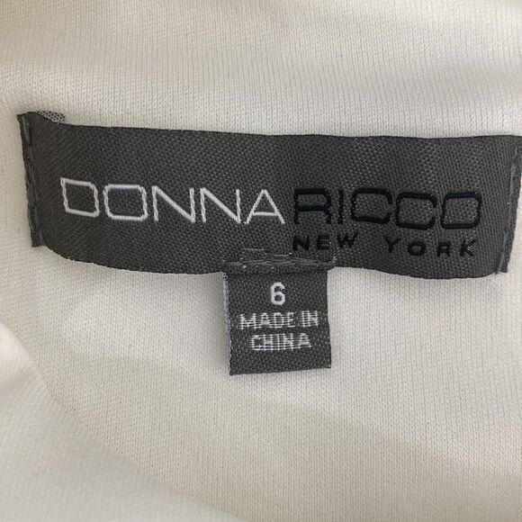Donna Ricco New York White Sleeveless Mini Dress with Feather Hem - Picture 6 of 10